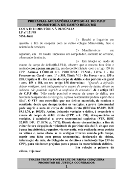 PREFACIAL ACUSAT&Oacute;RIA/ARTIGO 41 DO CPP PROMOTORIA DE