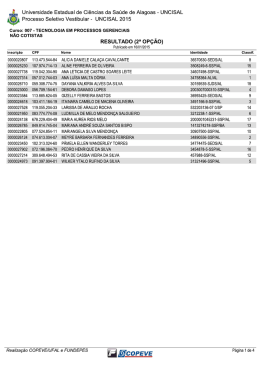 Resultado - Ordem Alfabética - Segunda Opção