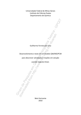 Guilherme Ferreira de Lima - Departamento de Qu&iacute;mica da UFMG