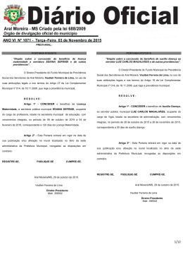 ANO VI N&deg; 1071 - Ter&ccedil;a&ndash;Feira 03 de Novembro de 2015