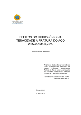 efeitos do hidrog&ecirc;nio na tenacidade &agrave; fratura do