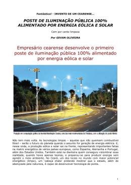 poste de iluminação pública 100% alimentado por energia eólica e