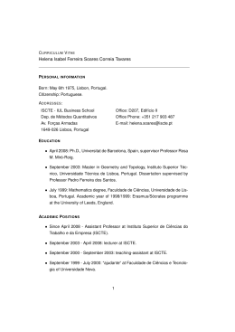 Helena Isabel Ferreira Soares Correia Tavares - iscte-iul