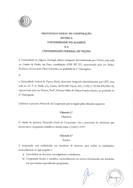 protocolo geral de cooperação entre a universidade do algarve e a