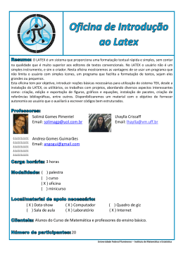 Oficina de introdução ao Latex - Universidade Federal Fluminense