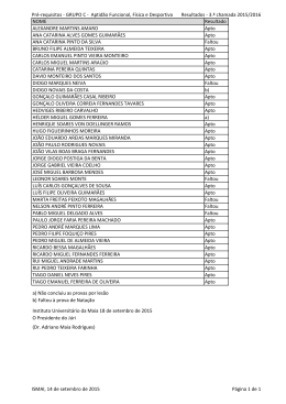 Resultados 3&ordf; Chamada