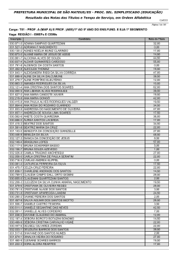Resultado Preliminar da Nota dos T&iacute;tulos e Tempo de Servi&ccedil;o do