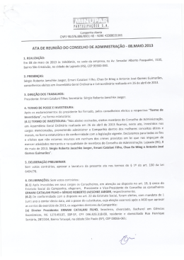 ata de reunião do conselho de administração