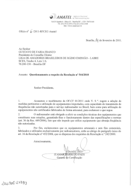 0 A N A Ag&ecirc;ncia Nacional de Telecomunica&ccedil;&otilde;es SAUS - Labre