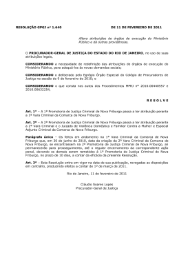 Resolução GPGJ nº 1.640, de 11 de Fevereiro de 2011