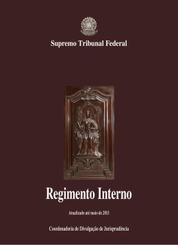 Regimento Interno do STF - Supremo Tribunal Federal