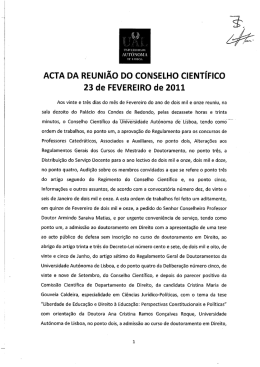 Acta da reuni&atilde;o de 23 de Fevereiro de 2011 Acta da reuni&atilde;o de 23