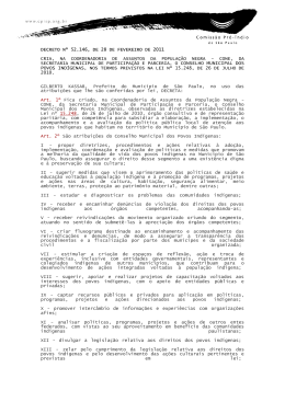 DECRETO N&ordm; 52.146, DE 28 DE FEVEREIRO DE 2011 CRIA, NA