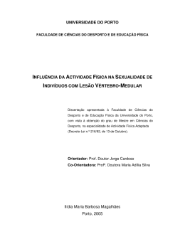 influ&ecirc;ncia da actividade f&iacute;sica na sexualidade de indiv&iacute;duos com