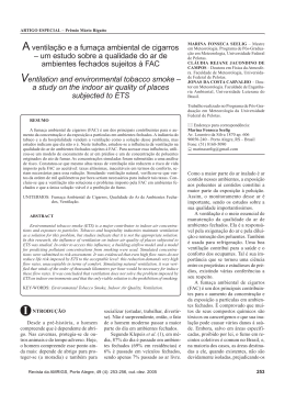 A Ventila&ccedil;&atilde;o e a Fuma&ccedil;a Ambiental de Cigarros