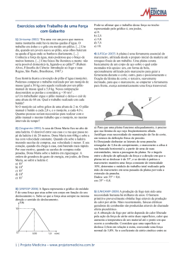 Exercícios sobre Trabalho de uma Força com