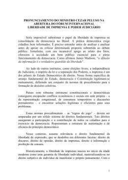 &iacute;ntegra do discurso - Supremo Tribunal Federal