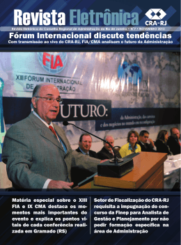 F&oacute;rum Internacional discute tend&ecirc;ncias - CRA-RJ