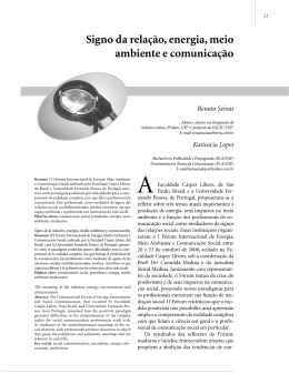 Signo da rela&ccedil;&atilde;o, energia, meio ambiente e comunica&ccedil;&atilde;o