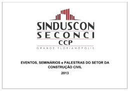EVENTOS, SEMIN&Aacute;RIOS e PALESTRAS DO SETOR