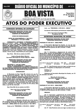 dom n&ordm; 3778.indd - Prefeitura Municipal de Boa Vista