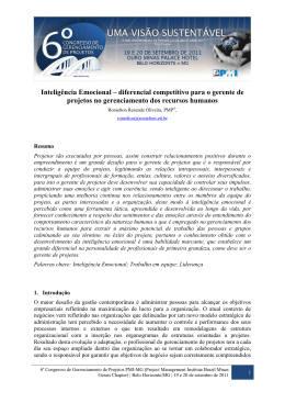 Intelig&ecirc;ncia Emocional - diferencial competitivo