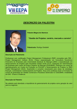 DESCRI&Ccedil;&Atilde;O DA PALESTRA