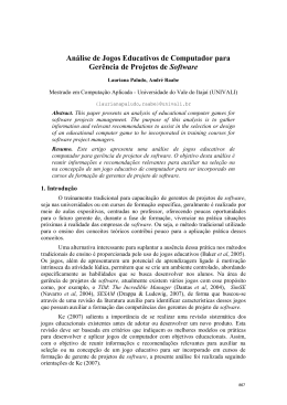 An&aacute;lise de Jogos Educativos de Computador para Ger&ecirc;ncia de
