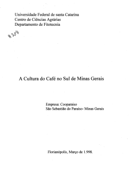 A Cultura do Café no Sul de Minas Gerais
