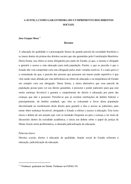 a justi&ccedil;a como garantidora do cumprimento dos direitos sociais.
