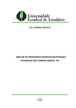 an&aacute;lise de processos erosivos em parques estaduais