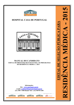 RESID&Ecirc;NCIA M &Eacute;DICA - 2015 - Hospital Casa de Portugal