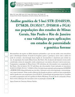 Análise genética de 5 loci STR (D16S539, D7S820, D13S317