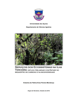 Servi&ccedil;os dos ecossistemas na ilha Terceira