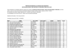 Retifica&ccedil;&atilde;o Resultado Definitivo Concurso P&uacute;blico 001/2011