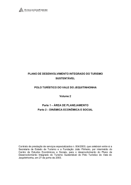 Defini&ccedil;&atilde;o da &Aacute;rea de Planejamento, din&acirc;mica econ&ocirc;mica e social
