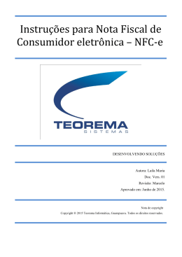 Instruções NFC-e - Teorema Sistemas