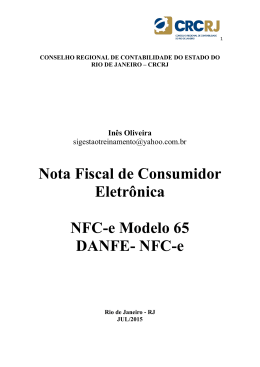 ICMS |NFC-e - Conselho Regional de Contabilidade do Estado do