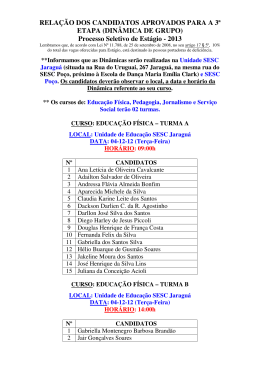Aprovados na Segunda Etapa do Processo Seletivo