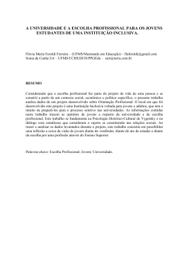 a universidade e a escolha profissional para os jovens