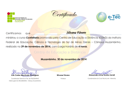 Certificado - Técnico em Alimentos 2014