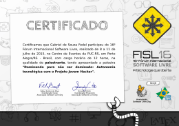 Certificamos que Gabriel de Souza Fedel participou do 16º Fórum