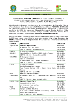 Exame de Seleção IFMS 2014