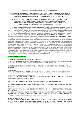 Edital de Homologa&ccedil;&atilde;o