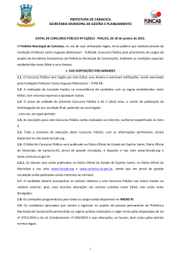 EDITAL DE ABERTURA - Prefeitura Municipal de Cariacica