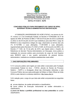 Veja o Edital - Universidade Federal do Acre