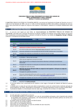 Edital 01/2012 - Ministério Público do Estado do Tocantins