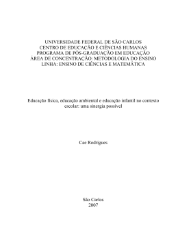 Educa&ccedil;&atilde;o f&iacute;sica, educa&ccedil;&atilde;o ambiental e educa&ccedil;&atilde;o infantil