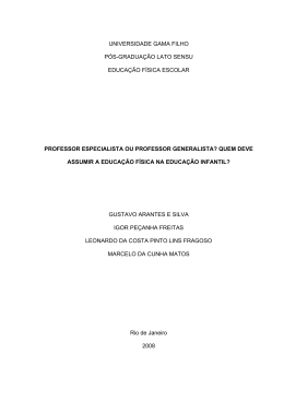 Professor especialista ou professor generalista?