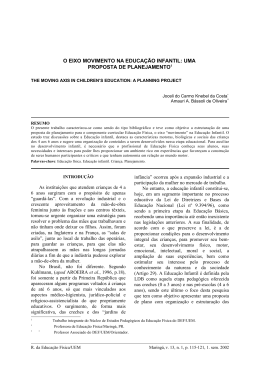 O EIXO MOVIMENTO NA EDUCA&Ccedil;&Atilde;O INFANTIL: UMA PROPOSTA